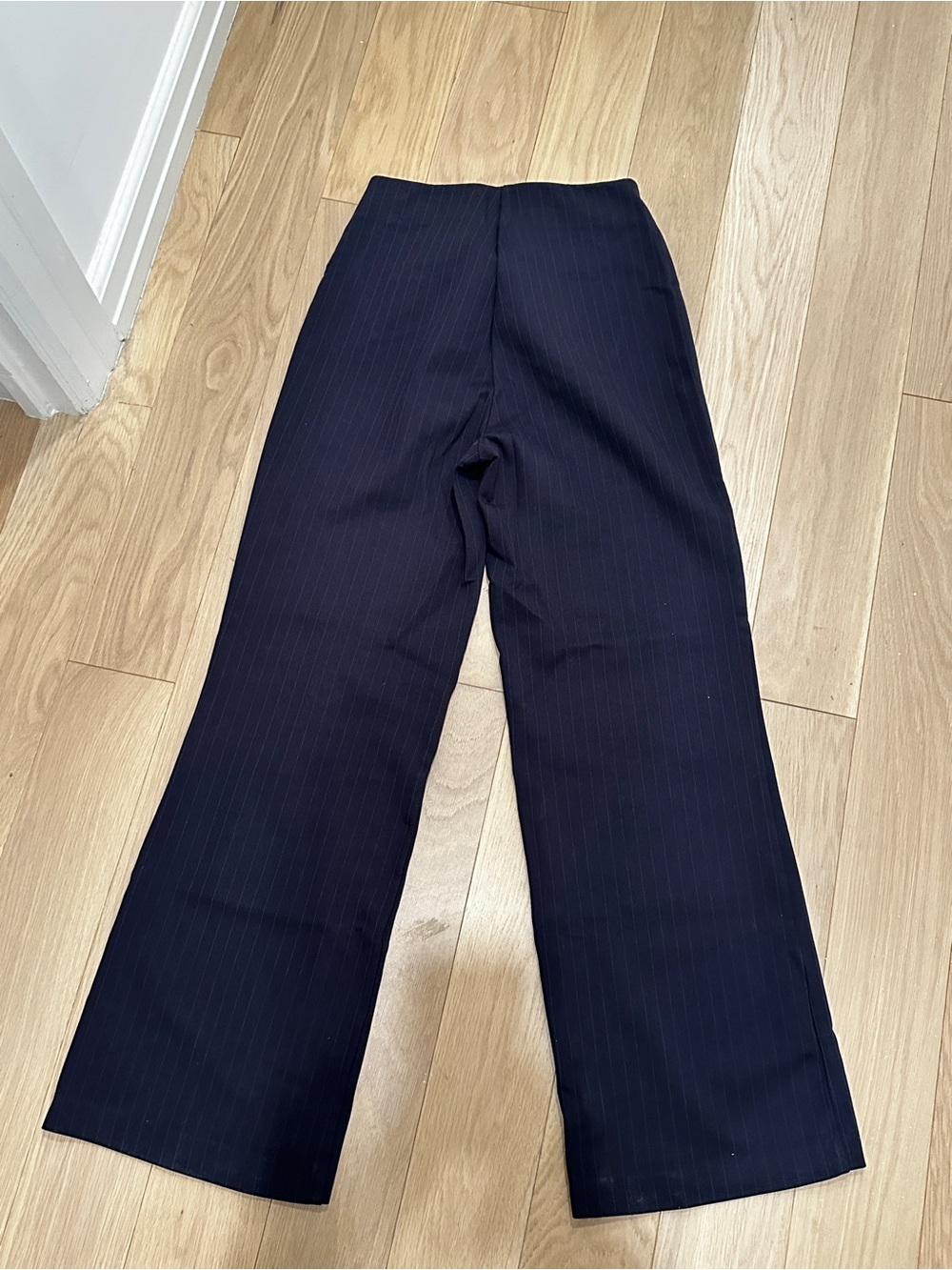 Rachel Zoe Black Pinstripe Wide-Leg Pants - Picture 5 of 5